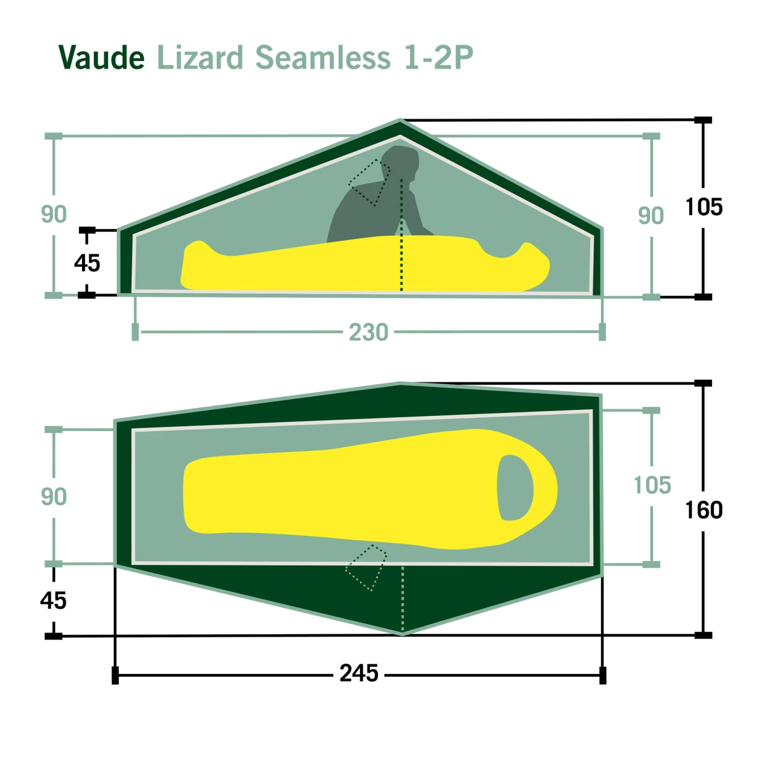 VAUDE LIZARD SEAMLESS 1-2P - Einpersonenzelt 4 VAUDE LIZARD SEAMLESS 1-2P - Einpersonenzelt – Bild 2