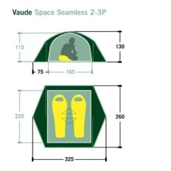 VAUDE SPACE SEAMLESS 2-3P - Kuppelzelt -Outdoor-Ausrüstung 5637736449 dvmemuc space seamless 23p vaude 24
